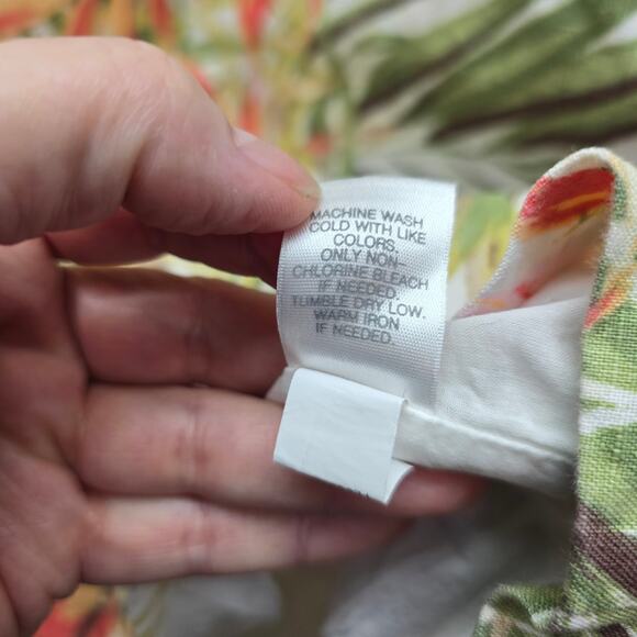 J. Jill Love Linen Tropical Palm Sheath Dress Beach Multicolor SZ XL Fully Lined - Picture 7 of 7